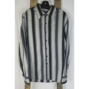 Roar men XL long sleeve button down shirt wide stripe academia career office